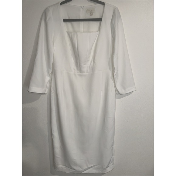 Ted Baker London Astrid‎ Pencil Dress White Long Sleeve Size 2